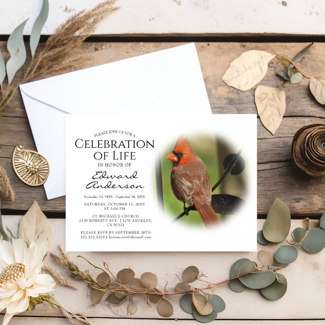 Red Cardinal | begravning | Firande i Life Inbjudningar (Skapare uppladdad)