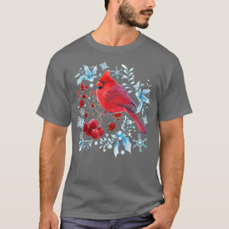 Red Cardinal Bird Älskare Fågelskådning jul Bi T Shirt