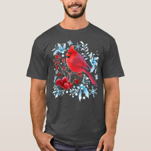 Red Cardinal Bird Älskare Fågelskådning jul Bi T Shirt