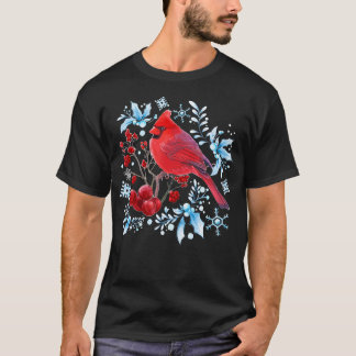 Red Cardinal Bird Älskare Fågelskådning jul Bi T Shirt