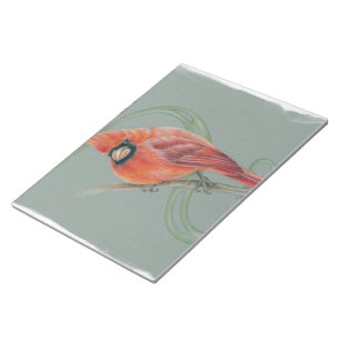 Red Cardinal Bird Art Teckning Anteckningsblock