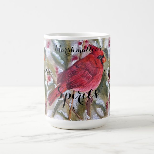 RED CARDINAL BIRD CHRISTMAS KAFFEMUGG (Center)
