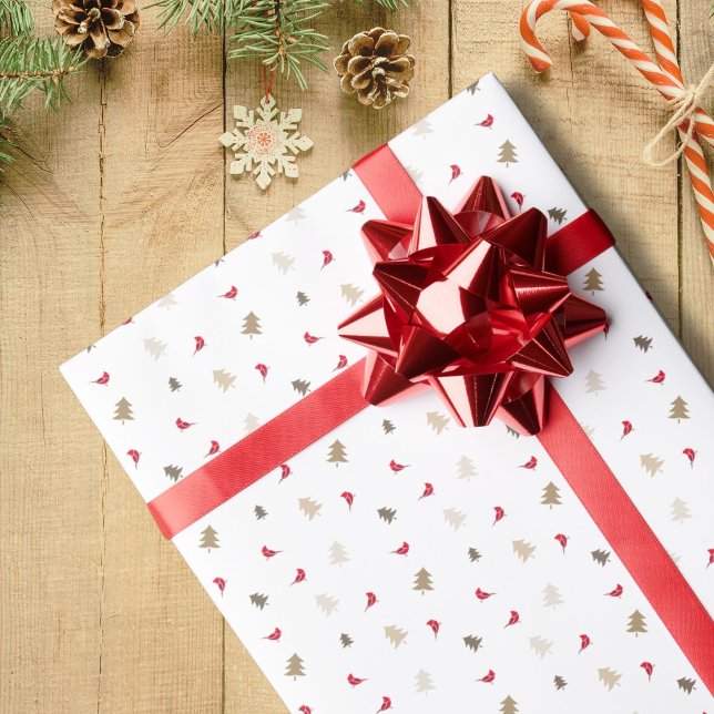 Red Cardinal Bird Christmas Presentpapper (Skapare uppladdad)