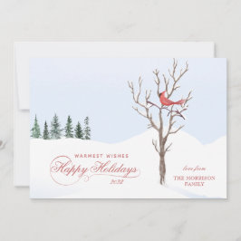 Red Cardinal Bird Glad helg Julkort