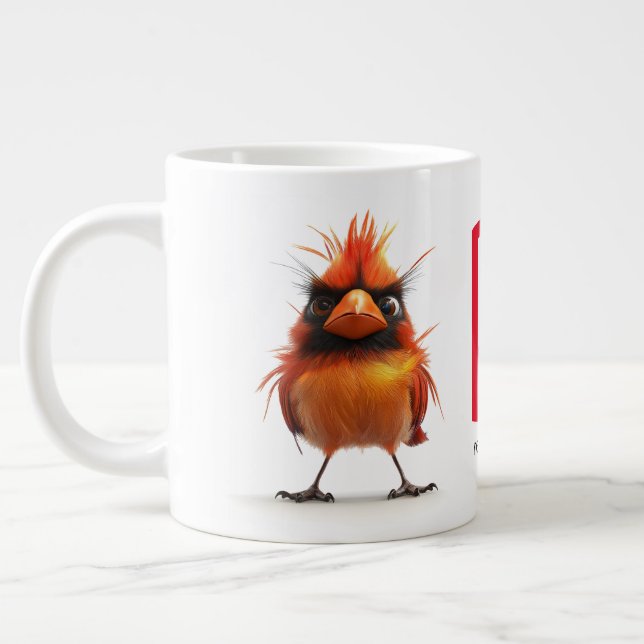 Red Cardinal Bird Jumbo Mugg (Vänster)