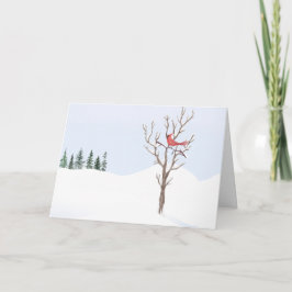 Red Cardinal Bird Peace on Earth God jul Helgkort