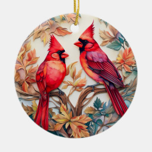 Red Cardinal Bird-Personligen Jul Julgransprydnad Keramik