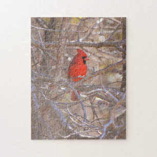 Red Cardinal Bird Puzzle Pussel