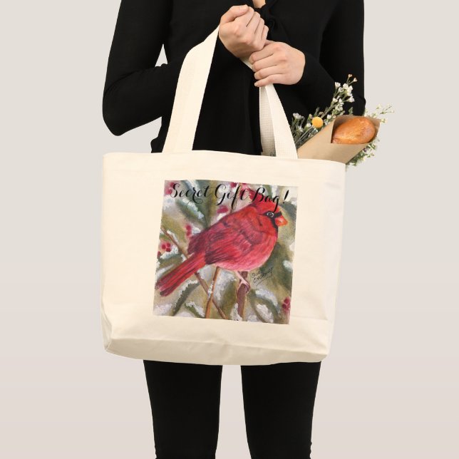 RED CARDINAL BIRD SECRET GIFT JUMBO TYGKASSE (Framsida (produkt))