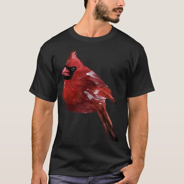 Red Cardinal Bird T Shirt (Framsida)