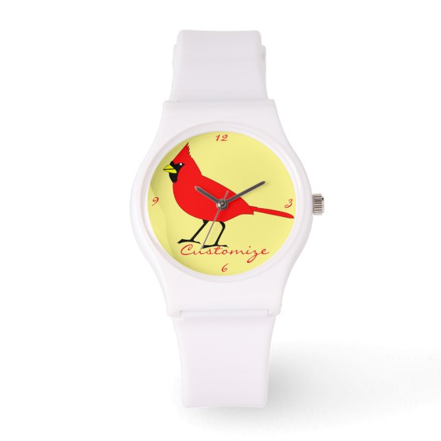 Red Cardinal Bird Thunder_Cove Armbandsur (Framsida)