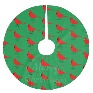 Red Cardinal Bird Thunder_Cove Julgransmatta Borstad Polyester