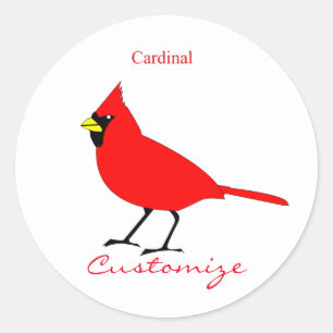 Red Cardinal Bird Thunder_Cove Runt Klistermärke