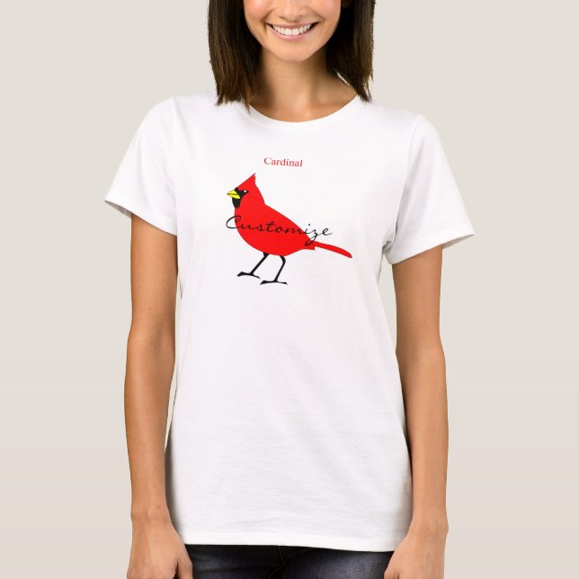 Red Cardinal Bird Thunder_Cove T Shirt (Framsida)