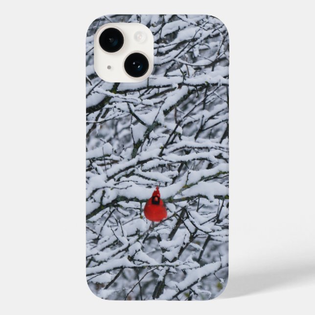 Red Cardinal Bird Winter Phone Case Art (Baksida)