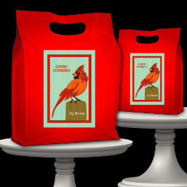 Red Cardinal Canning Food Label Mat Etikett