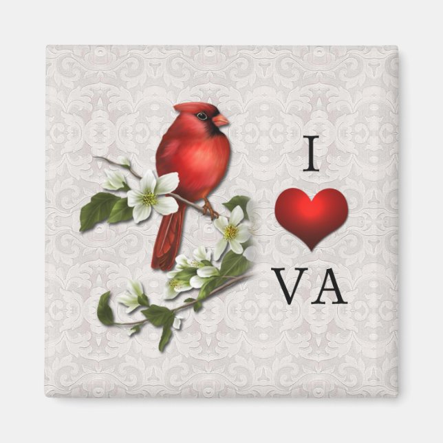 Red Cardinal Dogwood Magnet (Framsidan)