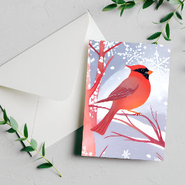 Red Cardinal | Fackfärgsfärg Vykort