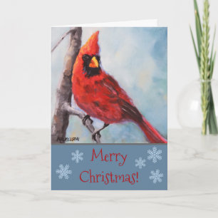 Red Cardinal Fine Art jul Helgkort