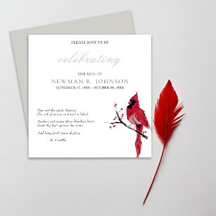 Red Cardinal Firande of Life Inbjudningar