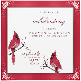 Red Cardinal Firande of Life Inbjudningar