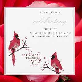 Red Cardinal Firande of Life Inbjudningar