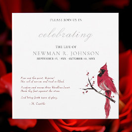 Red Cardinal Firande of Life Inbjudningar