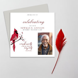 Red Cardinal Firande of Life Photo Inbjudningar
