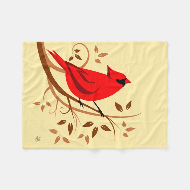 Red Cardinal Fleecefilt (Framsidan (Horisontell))