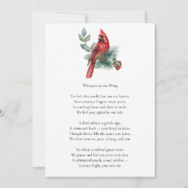 Red Cardinal Funeral Memorial Card Tack Kort