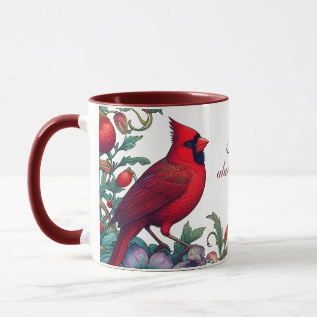 Red Cardinal Gifts Sympathy Keepsaké Memorial Mugg (Vänster)