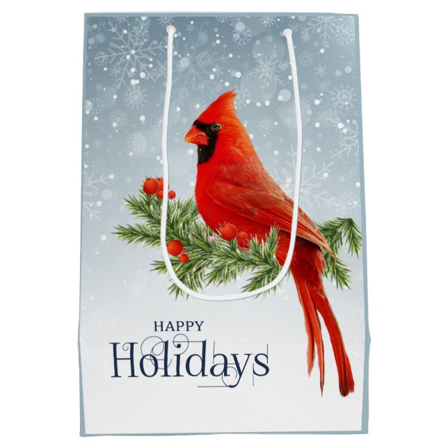 Red Cardinal Glad helg Gift Bag (Baksidan)