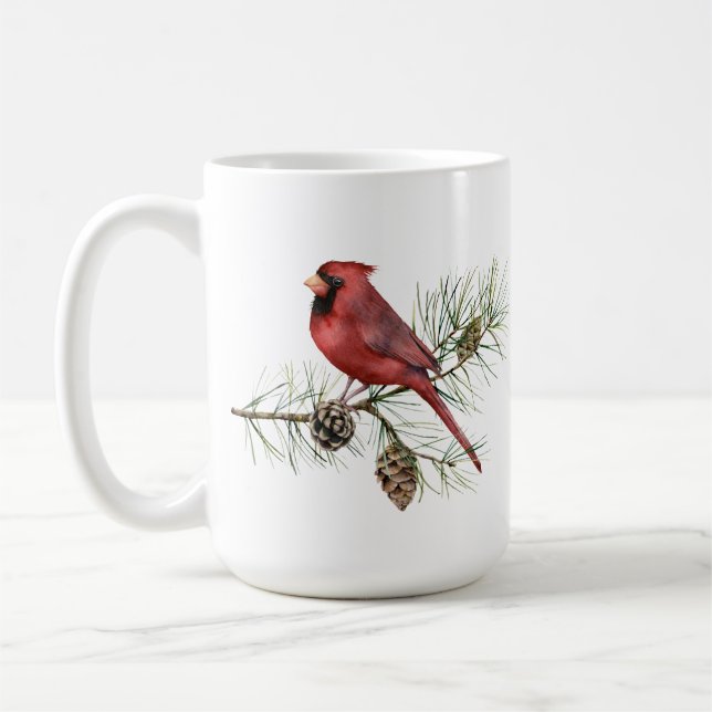 Red Cardinal, Gräs Cones, Gren jul Kaffemugg (Vänster)