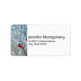 Red Cardinal in Winter Nature Photo jul Adressetikett