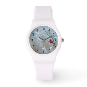 Red Cardinal in Winter Nature Photo jul Armbandsur