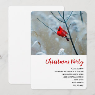 Red Cardinal in Winter Nature Photo jul Inbjudningar