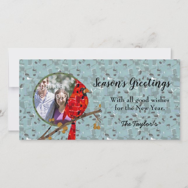 Red Cardinal , julfågeln Julkort (Framsida)