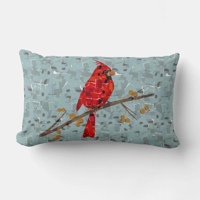 Red Cardinal , julfågeln Lumbarkudde (Framsida)