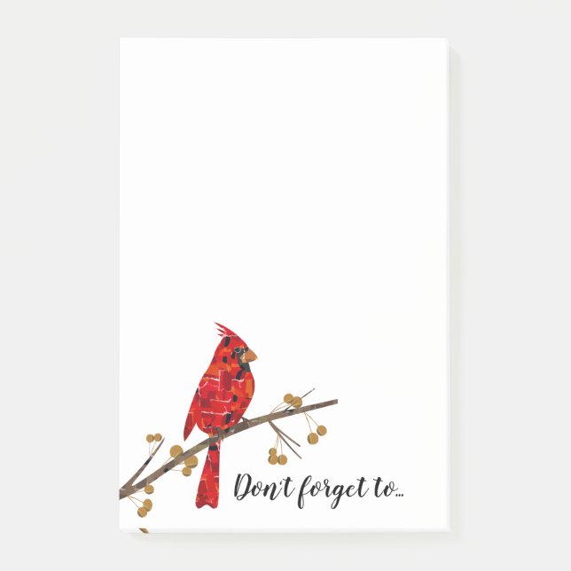 Red Cardinal , julfågeln Post-it Block (Framsida)
