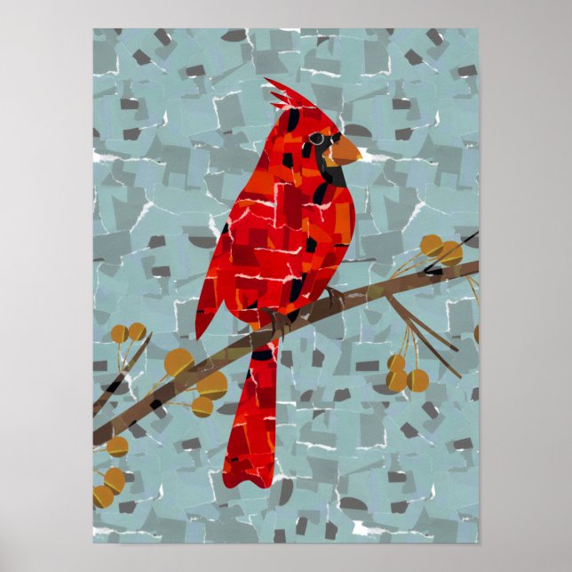 Red Cardinal , julfågeln Poster (Framsidan)