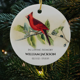 Red Cardinal Julgran Julgransprydnad Keramik