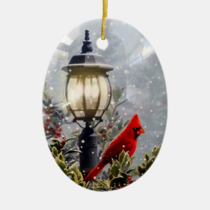 Red Cardinal Julgransprydnad Keramik