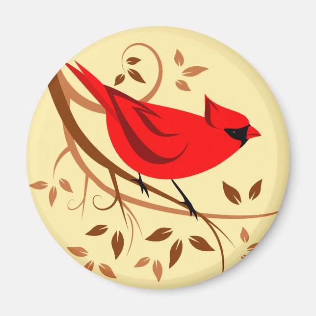 Red Cardinal Magnet (Framsidan)