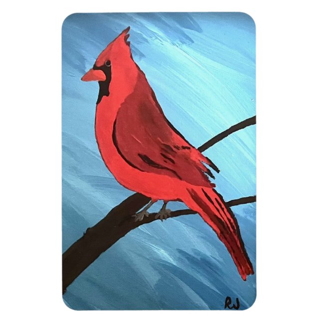 Red Cardinal Magnet (Vertikal)