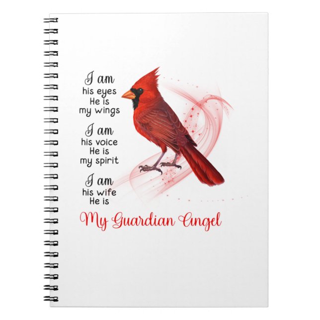 Red Cardinal My Guardian Angel Anteckningsbok (Framsidan)