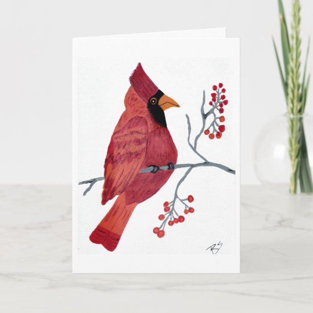 Red Cardinal Notecard Kort (Framsida)