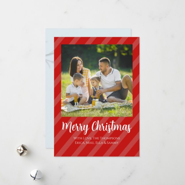 Red Cardinal Photo Helgdag Card Julkort (Fram/Back In Situ)