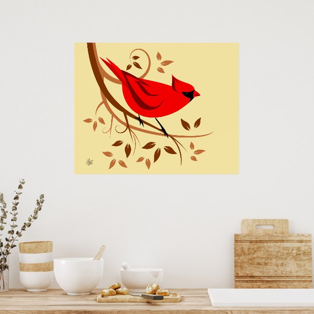 Red Cardinal Poster (Kök)
