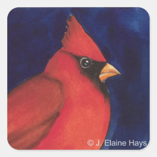 Red Cardinal Sticker Fyrkantigt Klistermärke