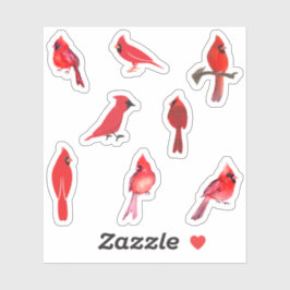 Red Cardinal Stickers Klistermärken